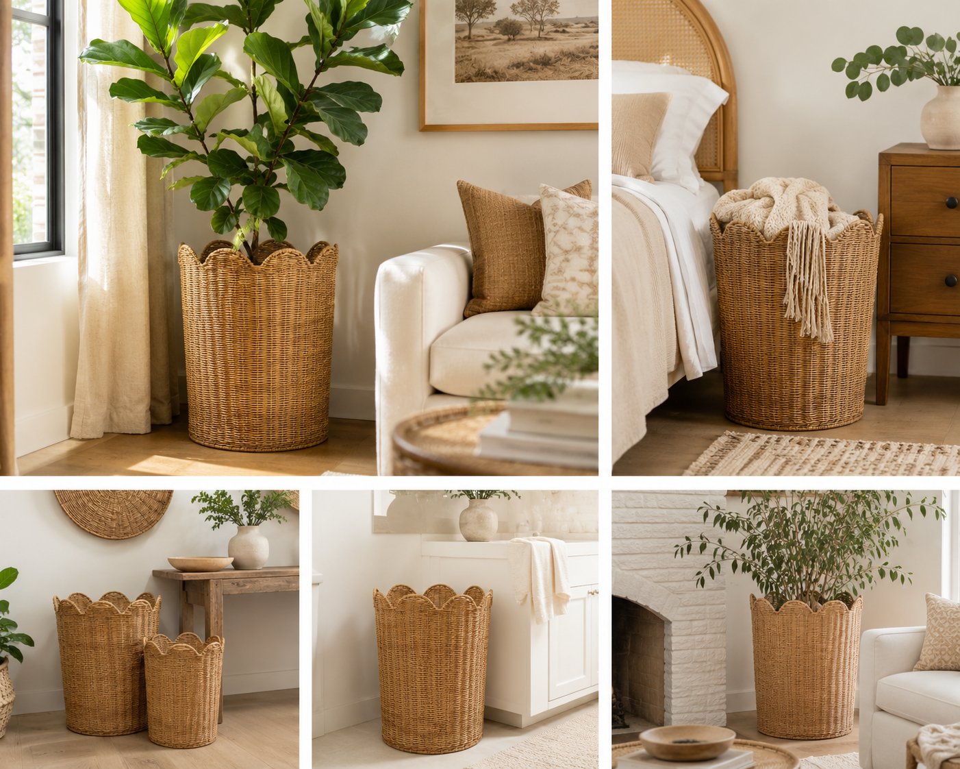 Scallop Woven Baskets