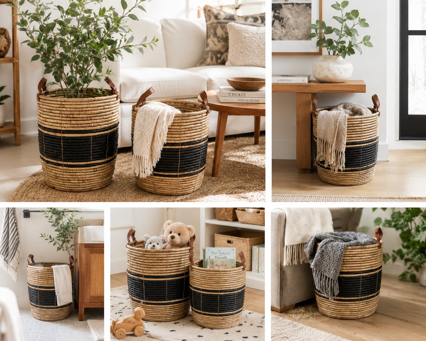Two-Tone Stripe Baskets